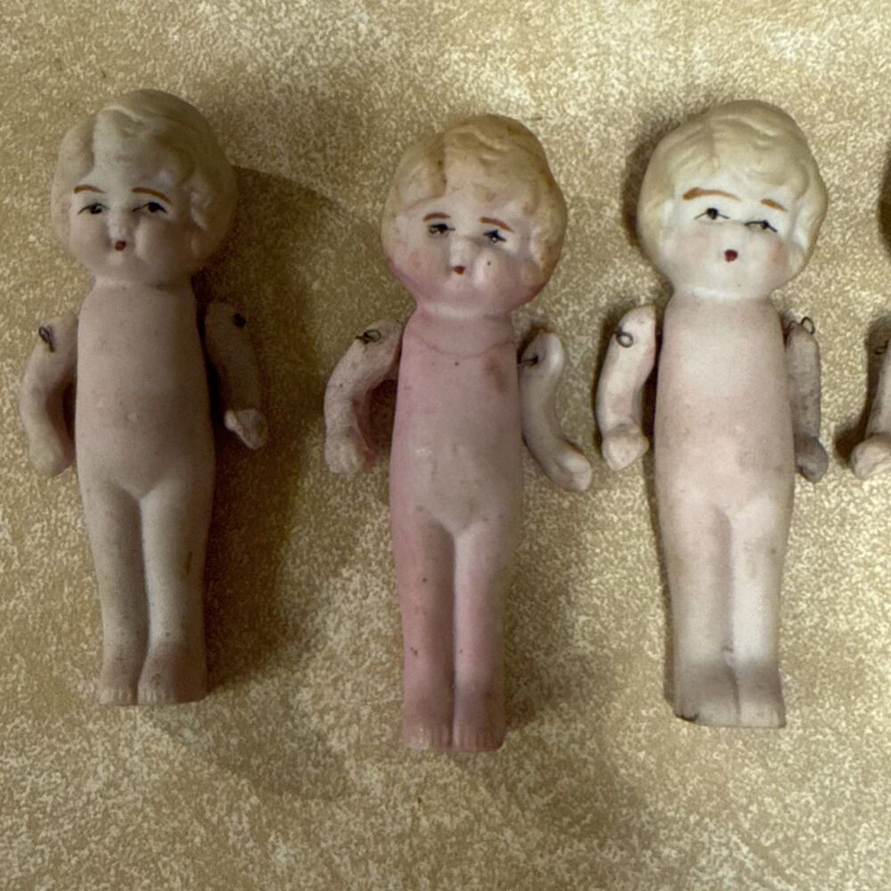 Vintage Occupied Japan Bisque Porcelain Doll Dolls Mini Figurines Jointed Lot 5 - Picture 3 of 14